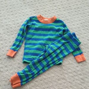 Hanna Andersson Green and Blue Pajama Sets with Playful Stripes